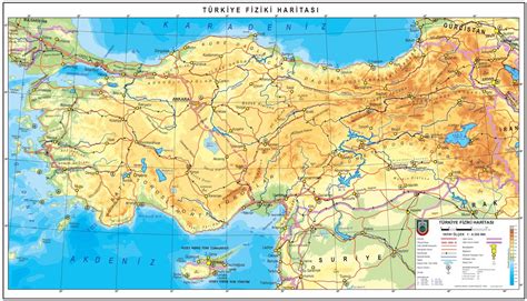 coğrafya atlası türkiye fiziki haritası